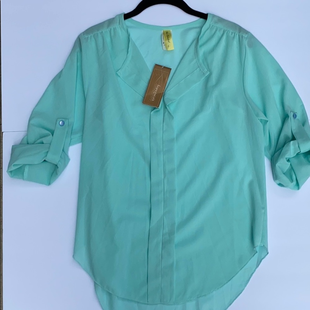Francesca’s Blouse 3/4 Length Arm Cuffs Small - Picture 3 of 10